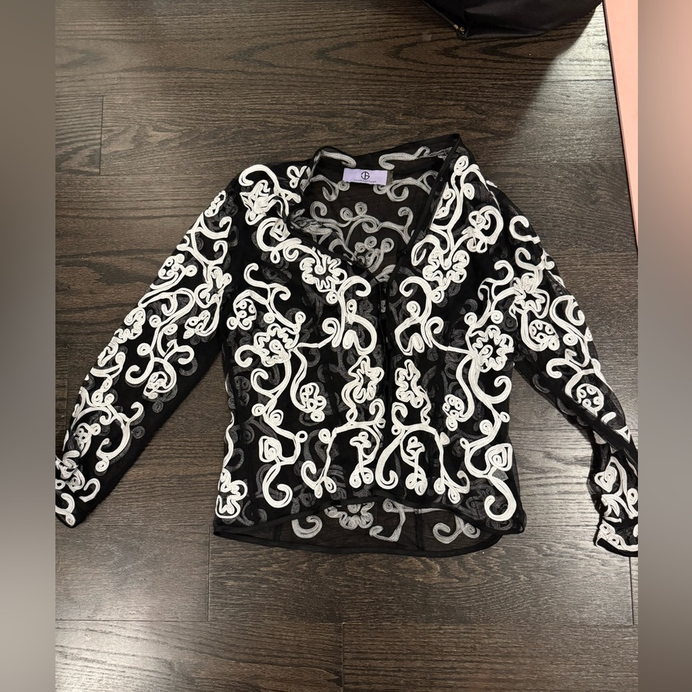 JS Collections black and white blouse